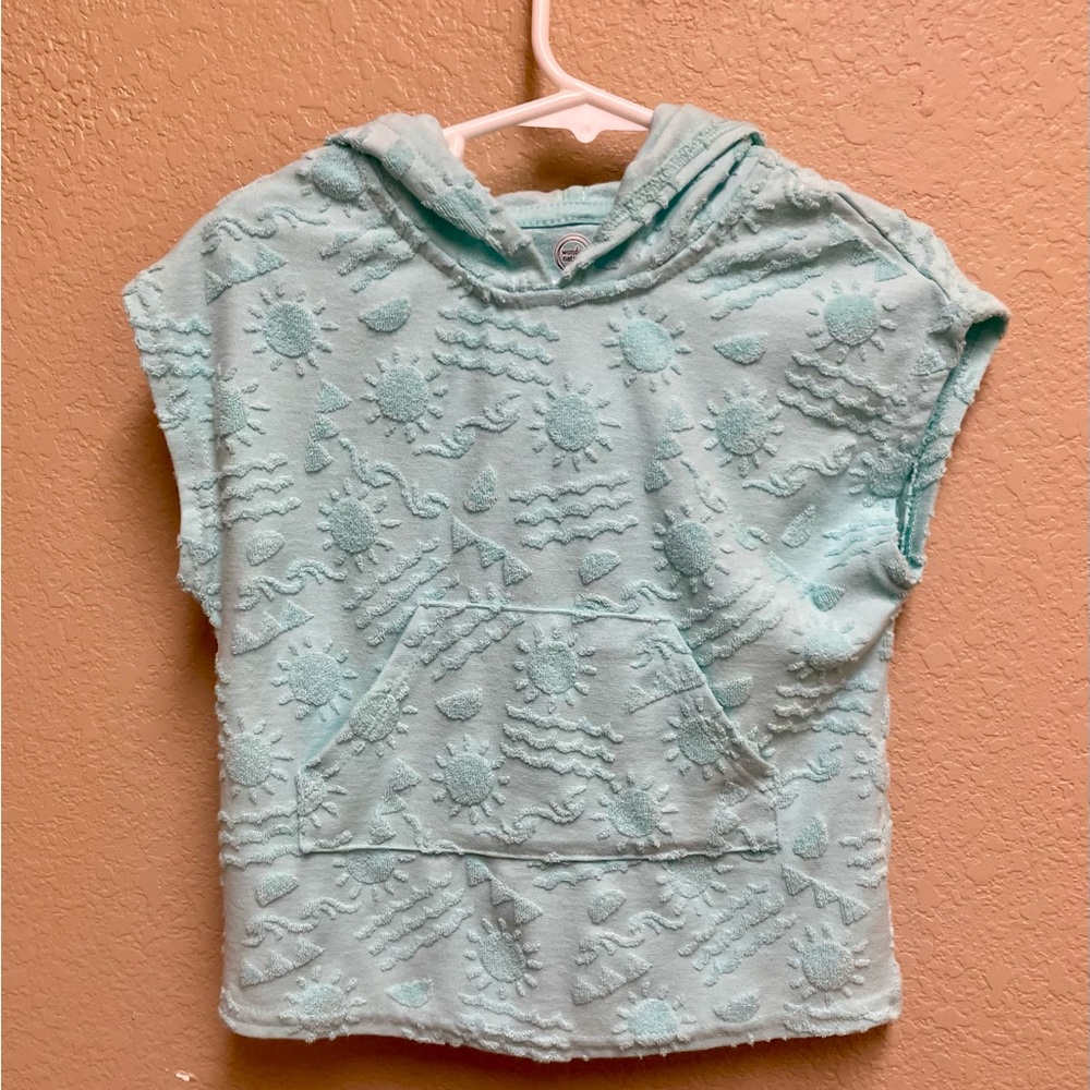 Wonder Nation Girls Mint Green Hooded Terry Coverup-Size 18 months